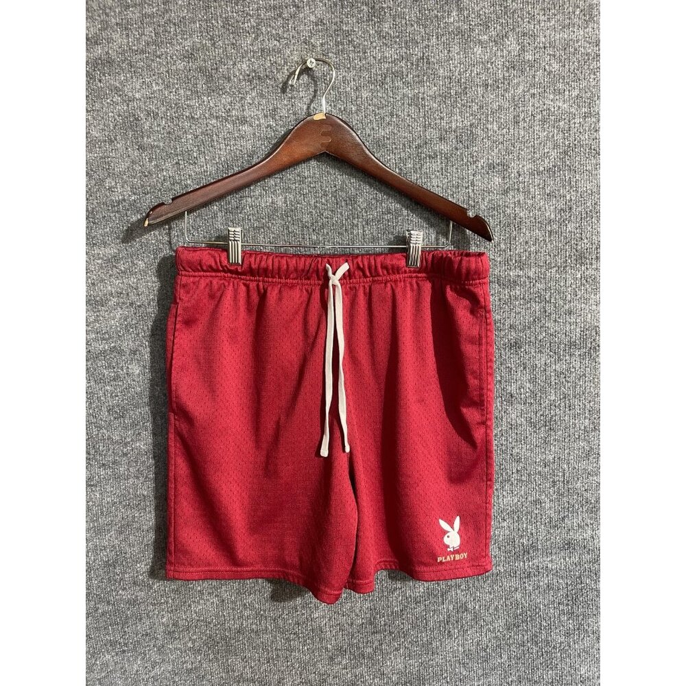 Playboy By PacSun Shorts Mens Large Red Mesh Athletic Drawstring Gym Running